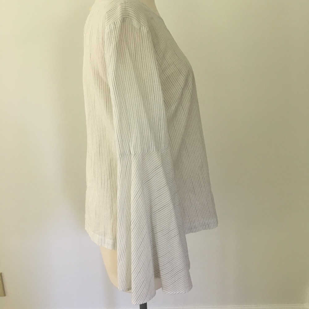 Loft Pinstriped Flare Sleeve Top - Picture 4 of 6